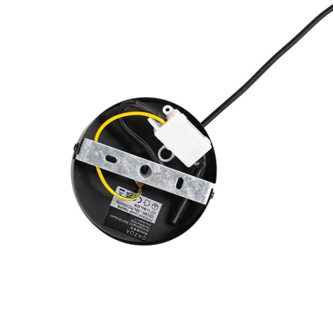 Design-Hängelampe schwarz mit Gold und Rauchglas – Kyan