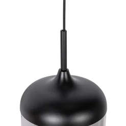 Design-Hängelampe schwarz mit Gold und Rauchglas 3-flammig - Kyan