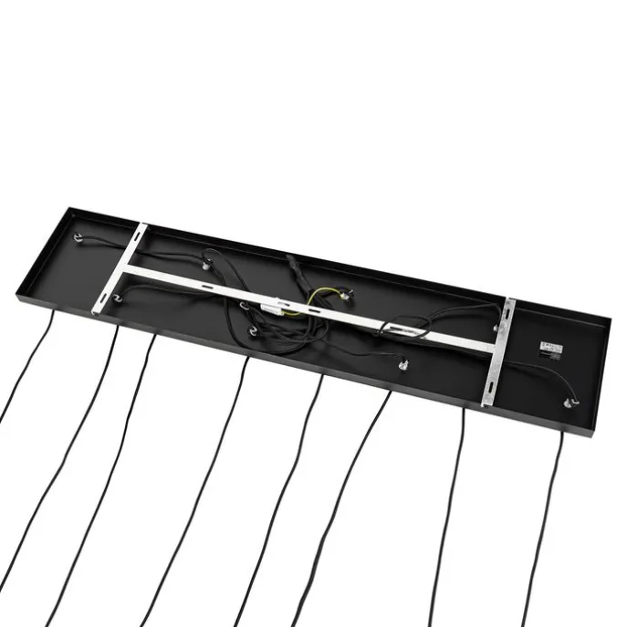 Design-Hängelampe schwarz mit Rauchglas 8-flammig - Chico