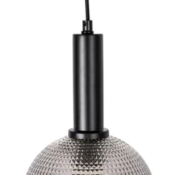 Design-Hängelampe schwarz mit Rauchglas 8-flammig - Chico