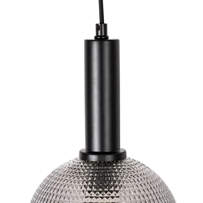 Design-Hängelampe schwarz mit Rauchglas 8-flammig - Chico