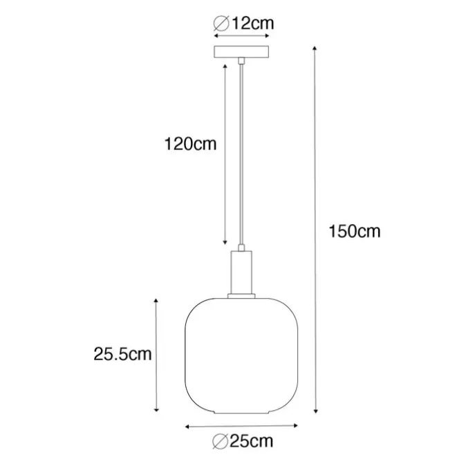 Design-Hängelampe schwarz mit Messing und bernsteinfarbenem Glas – Zuzanna