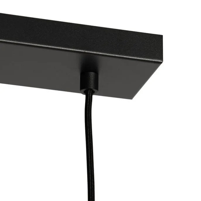 Design-Hängelampe schwarz mit Goldglas 5-flammig - Bert