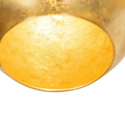 Design-Hängelampe schwarz mit Goldglas 5-flammig - Bert