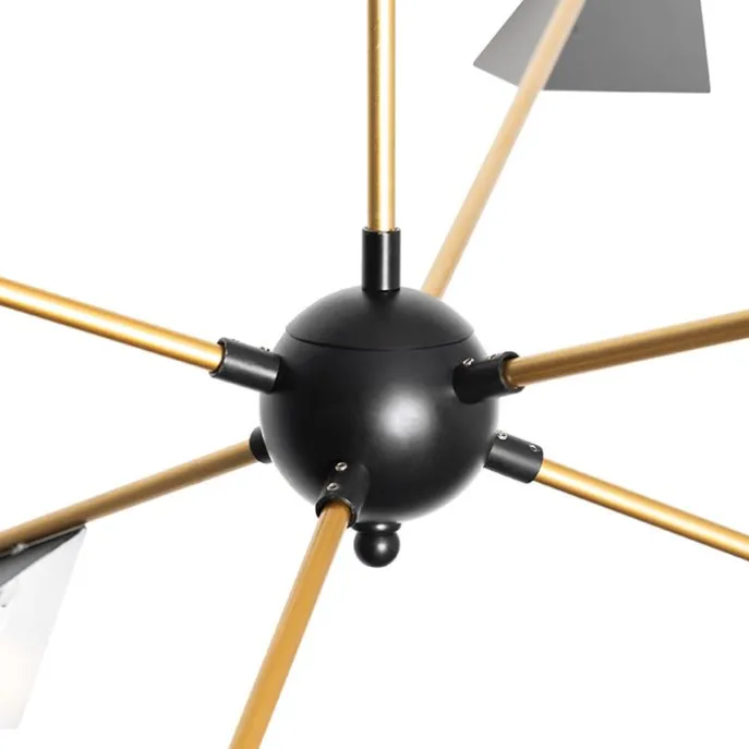 Design-Hängelampe Schwarz mit Gold 6-flammig - Sinem