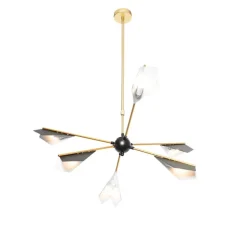 Design-Hängelampe Schwarz mit Gold 6-flammig - Sinem