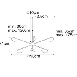Design-Hängelampe Schwarz mit Gold 6-flammig - Sinem