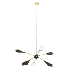 Design-Hängelampe Schwarz mit Gold 6-flammig - Sinem