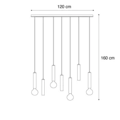 Design-Hängelampe schwarz oval 7-flammig - Tuba