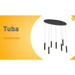 Design-Hängelampe schwarz oval 7-flammig - Tuba