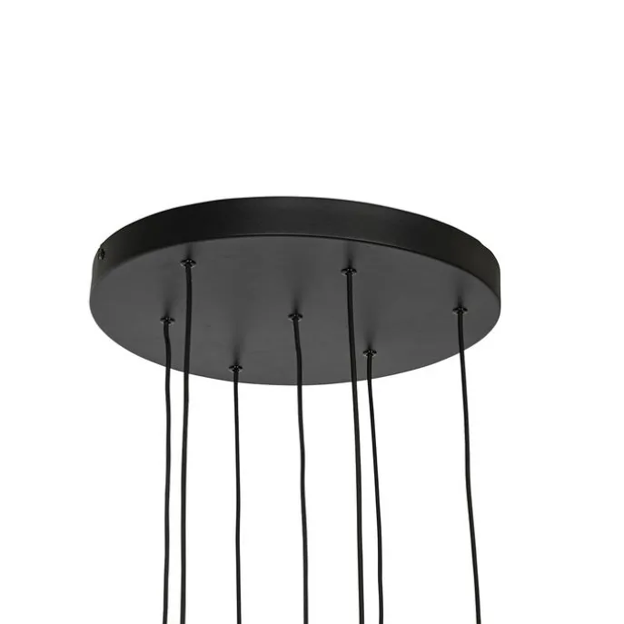 Design-Hängelampe schwarz rund 7-flammig - Tuba