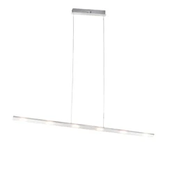 Design-Hängelampe Stahl mit Touch-Dimmer inkl. LED - Platin