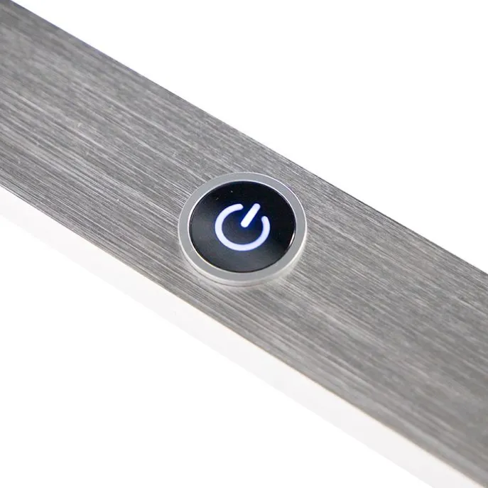 Design-Hängelampe Stahl mit Touch-Dimmer inkl. LED - Platin