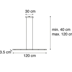 Design-Hängelampe Stahl mit Touch-Dimmer inkl. LED - Platin