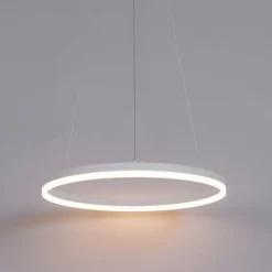 Design-Hängelampe weiß 60 cm inkl. LED 3-stufig dimmbar - Anello