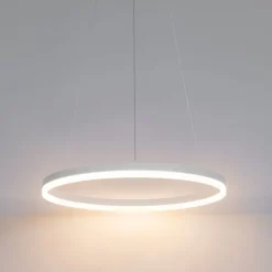 Design-Hängelampe weiß 60 cm inkl. LED 3-stufig dimmbar - Anello