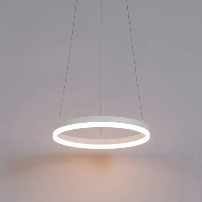 Design-Hängelampe weiß 40 cm inkl. LED 3-stufig dimmbar - Anello