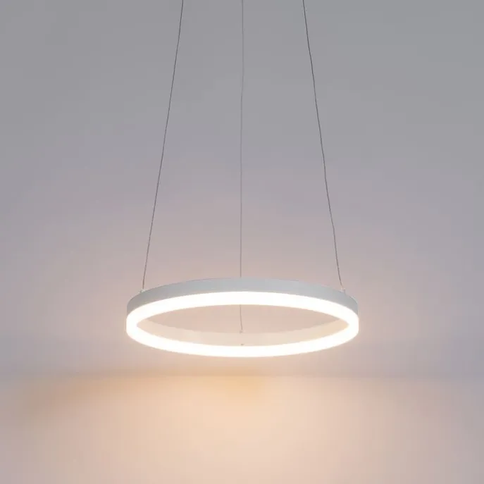 Design-Hängelampe weiß 40 cm inkl. LED 3-stufig dimmbar - Anello