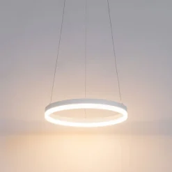 Design-Hängelampe weiß 40 cm inkl. LED 3-stufig dimmbar - Anello