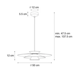Design-Hängelampe weiß inkl. LED 3-stufig dimmbar - Pauline