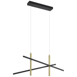 Design-Hängelampe X Schwarz mit Gold inkl. LED 3-Stufen-Dimmbar - Joy