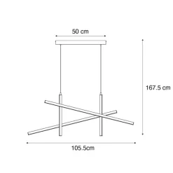 Design-Hängelampe X Schwarz mit Gold inkl. LED 3-Stufen-Dimmbar - Joy