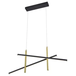 Design-Hängelampe X Schwarz mit Gold inkl. LED 3-Stufen-Dimmbar - Joy