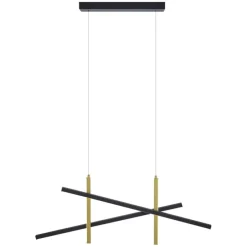 Design-Hängelampe X Schwarz mit Gold inkl. LED 3-Stufen-Dimmbar - Joy