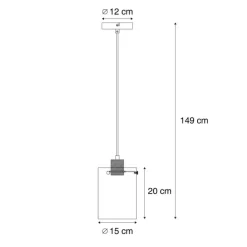 Design-Hängeleuchte Bronze mit Klarglas - Domo