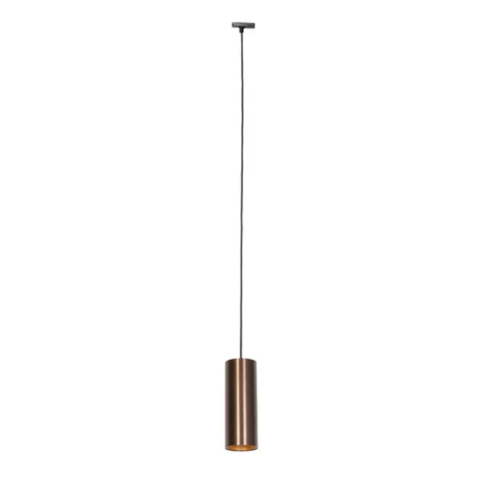 Design-Hängeleuchte Dunkelbronze inkl. Schienenadapter 1-phasig - Iconic Tubo
