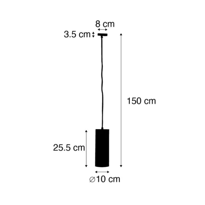 Design-Hängeleuchte Dunkelbronze inkl. Schienenadapter 1-phasig - Iconic Tubo