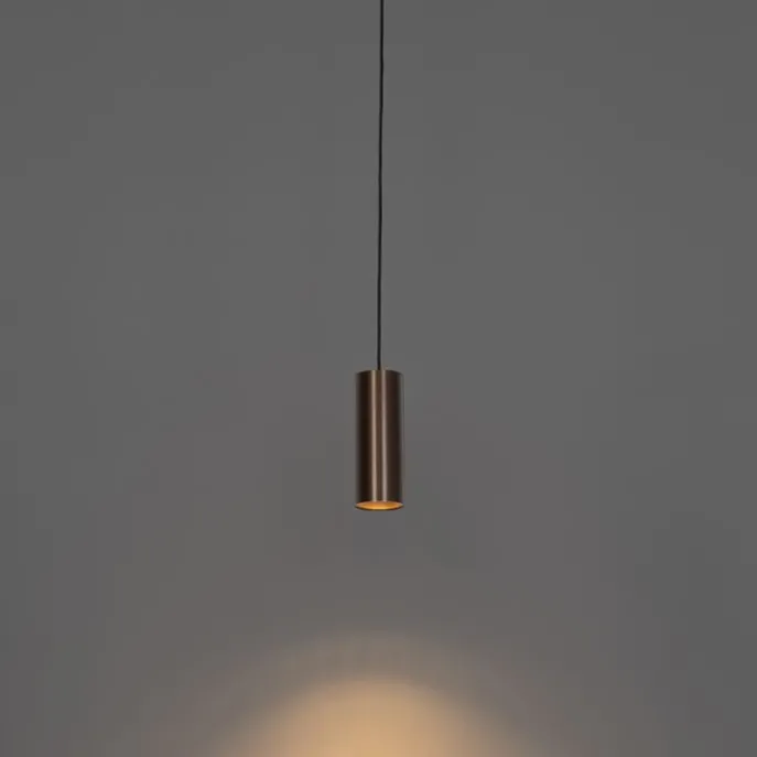 Design-Hängeleuchte Dunkelbronze inkl. Schienenadapter 1-phasig - Iconic Tubo