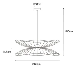 Design-Hängeleuchte Dunkelbronze mit doppeltem Schirm - Pua