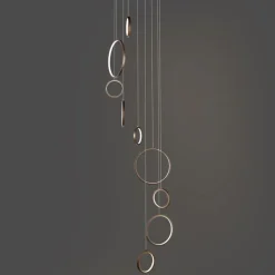 Design-Hängeleuchte Dunkelbronze 9-flammig inkl. LED 3-Stufen-Dimmbar - Vide Anella