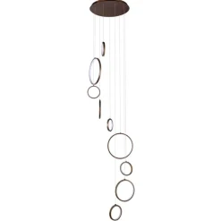 Design-Hängeleuchte Dunkelbronze 9-flammig inkl. LED 3-Stufen-Dimmbar - Vide Anella