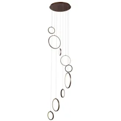 Design-Hängeleuchte Dunkelbronze 9-flammig inkl. LED 3-Stufen-Dimmbar - Vide Anella