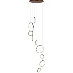 Design-Hängeleuchte Dunkelbronze 9-flammig inkl. LED 3-Stufen-Dimmbar - Vide Anella