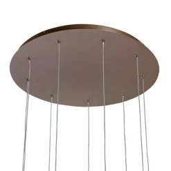 Design-Hängeleuchte Dunkelbronze 9-flammig inkl. LED 3-Stufen-Dimmbar - Vide Anella