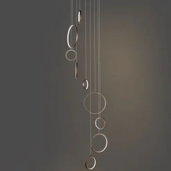 Design-Hängeleuchte Dunkelbronze 9-flammig inkl. LED 3-Stufen-Dimmbar - Vide Anella