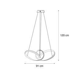 Design-Hängeleuchte Gold inkl. LED 91 cm - Belinda