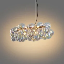 Design-Hängeleuchte Gold mit Regenbogen-Glas 8-flammig - Uvas