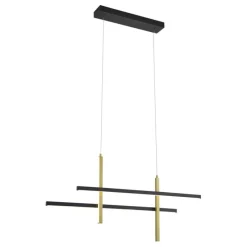 Design-Hängeleuchte H Schwarz mit Gold inkl. LED 3-Stufen-Dimmbar - Joy