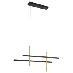 Design-Hängeleuchte H Schwarz mit Gold inkl. LED 3-Stufen-Dimmbar - Joy