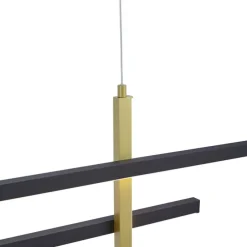 Design-Hängeleuchte H Schwarz mit Gold inkl. LED 3-Stufen-Dimmbar - Joy