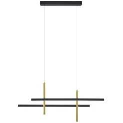 Design-Hängeleuchte H Schwarz mit Gold inkl. LED 3-Stufen-Dimmbar - Joy