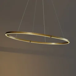 Design-Hängeleuchte Messing 120cm inkl. LED 3-Stufen-Dimmbar - Ovallo