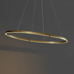 Design-Hängeleuchte Messing 120cm inkl. LED 3-Stufen-Dimmbar - Ovallo