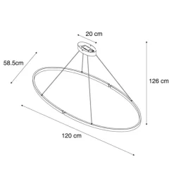 Design-Hängeleuchte Messing 120cm inkl. LED 3-Stufen-Dimmbar - Ovallo