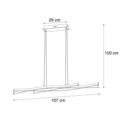 Design-Hängeleuchte schwarz mit Silber inkl. LED Dimmbar - Blaze