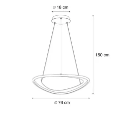 Design-Hängeleuchte schwarz 3-Stufen-Dimmbar - Organico